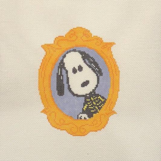 PEANUTS Halloween - Framed Snoopy Skeleton (by Officially Needlepoint)
