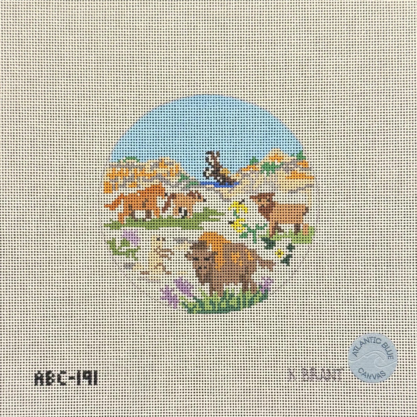 Badlands/Yellowstone Travel Round (by Atlantic Blue Canvas)