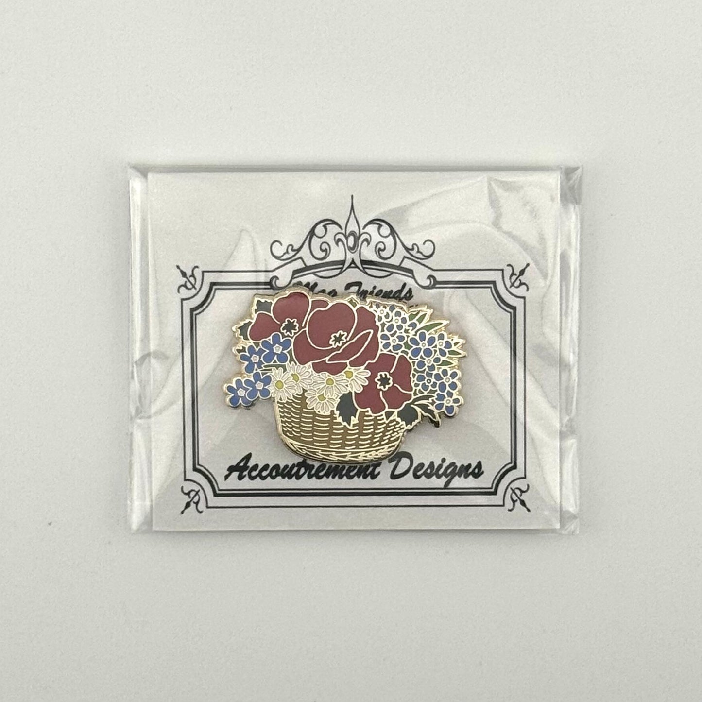 Basket of RWB Flowers Needle Minder
