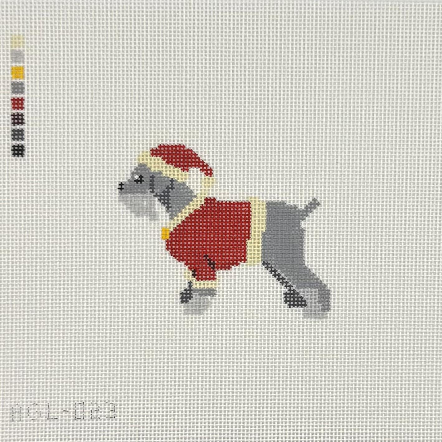 Santa Schnauzer (by Dogwood Needlepoint)