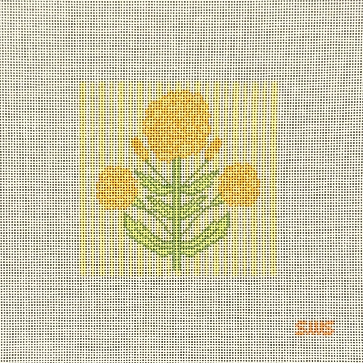 Yellow Block Print Flowers (by Stitching w/ Stacey)