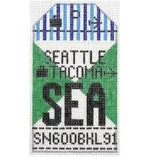 Seattle Tacoma (SeaTac) Luggage Tag (by Hedgehog Needlepoint)