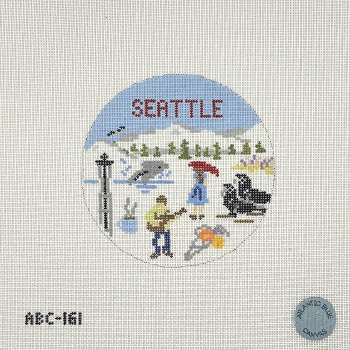 Seattle Travel Round (by Atlantic Blue Canvas)