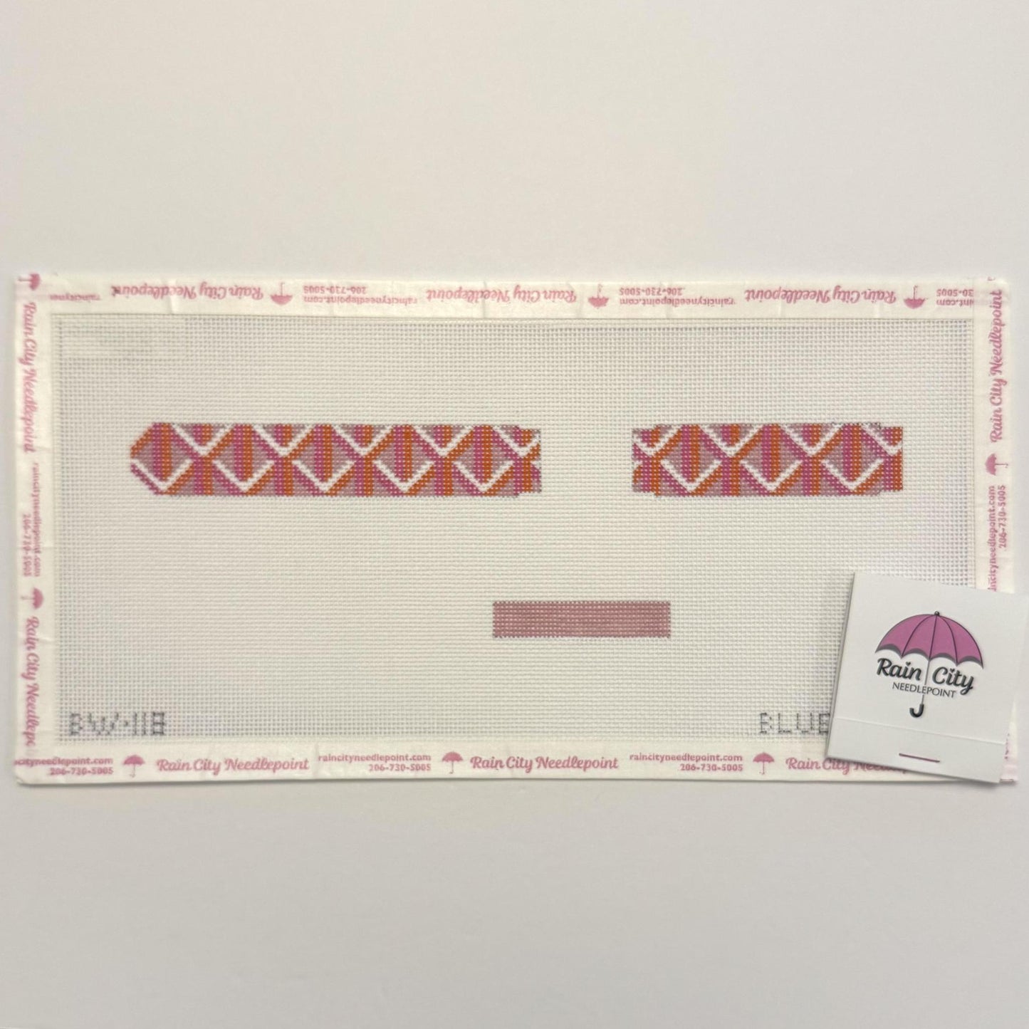 Y Pink and Orange Watch Band (by Blue Waters Needlepoint) BW118