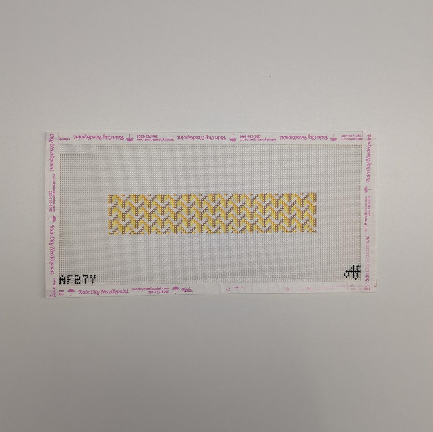 Key Fob Y Pattern Yellow (by Anne Fisher Needlepoint) AF27Y