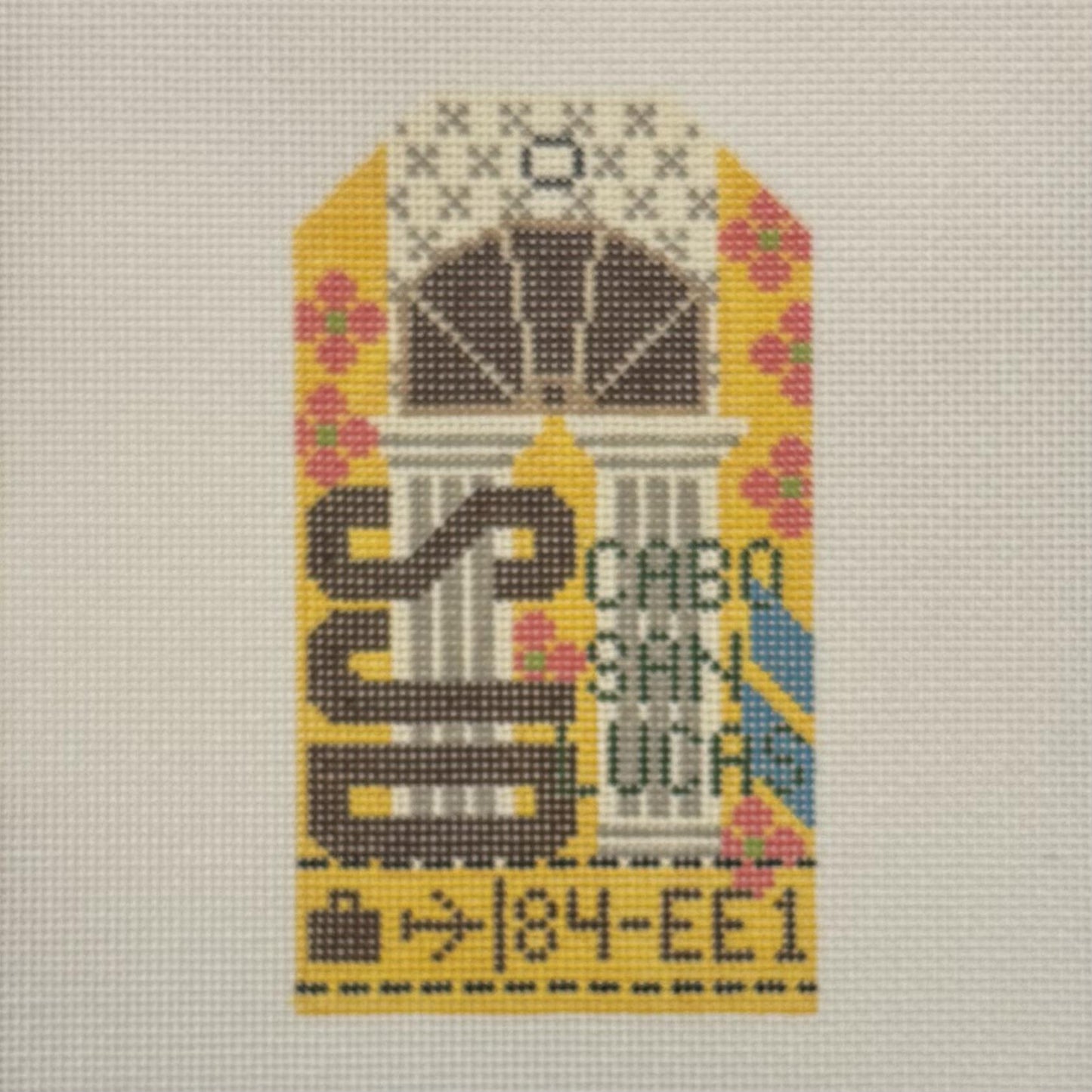 Cabo San Lucas Luggage Tag (by Hedgehog Needlepoint)