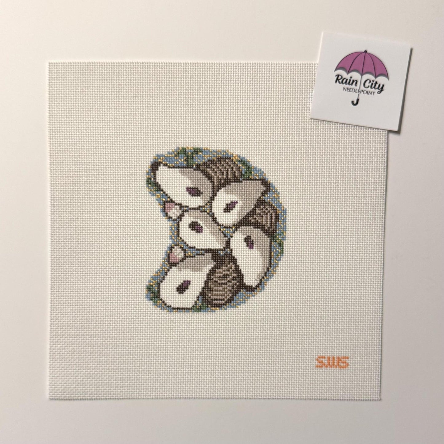 Curved Blue Oyster Plate (by Stitching w/ Stacey)