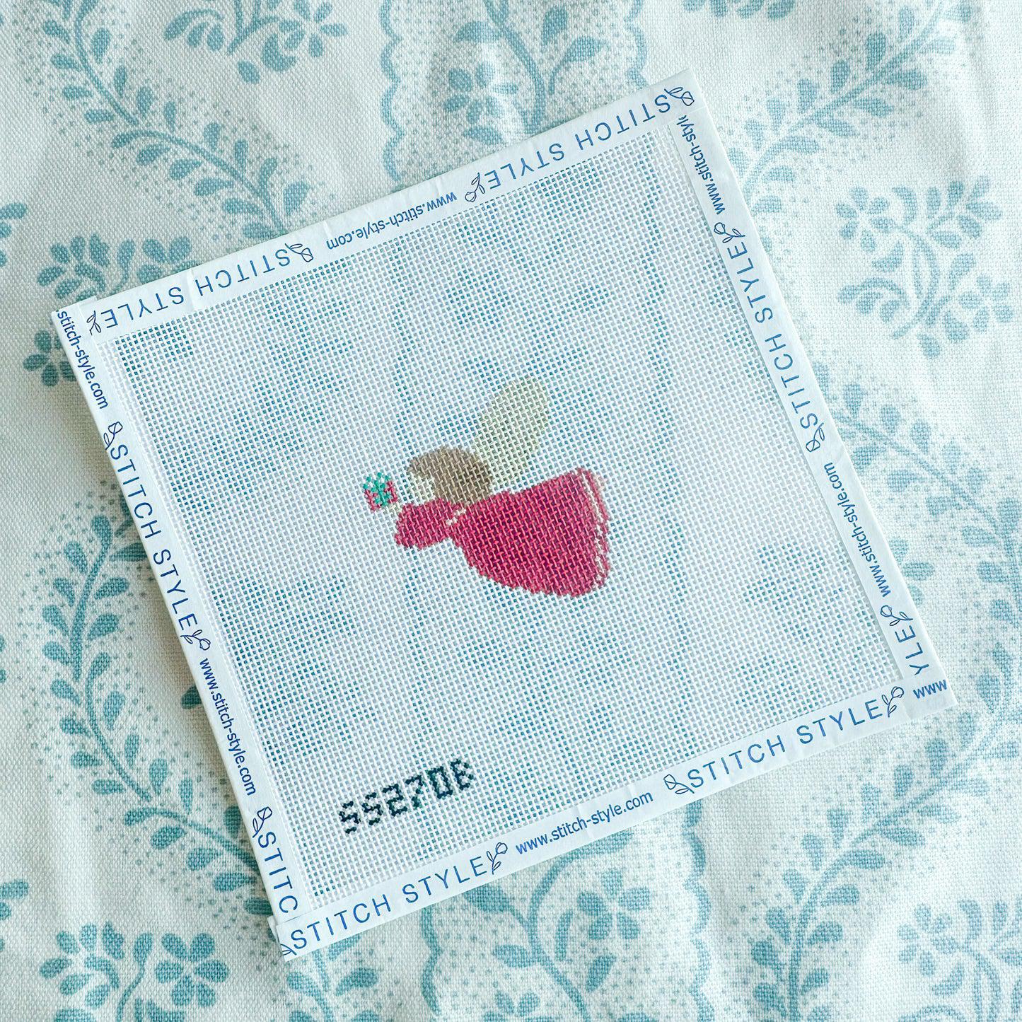 Red Angel w/ Present (by Stitch Style) SS270B