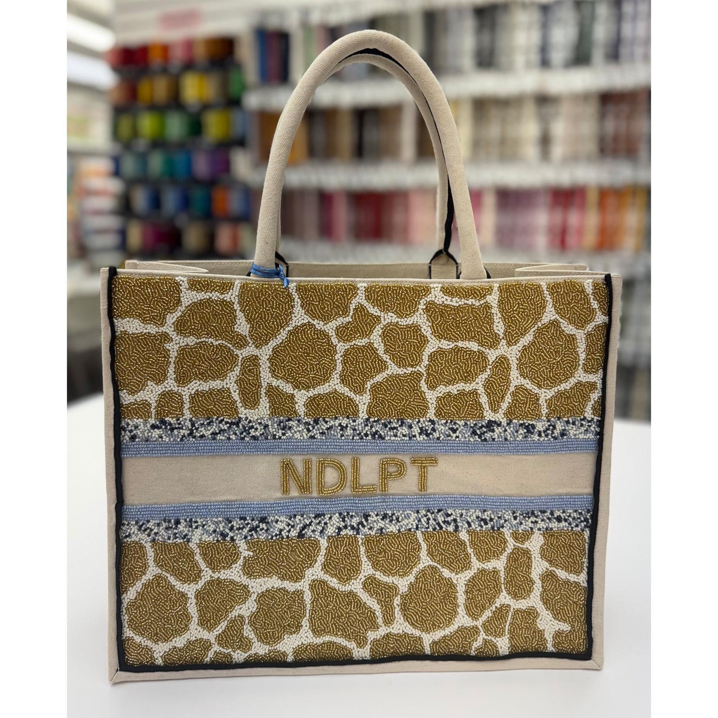 Beaded NDLPT Madeleine Tote