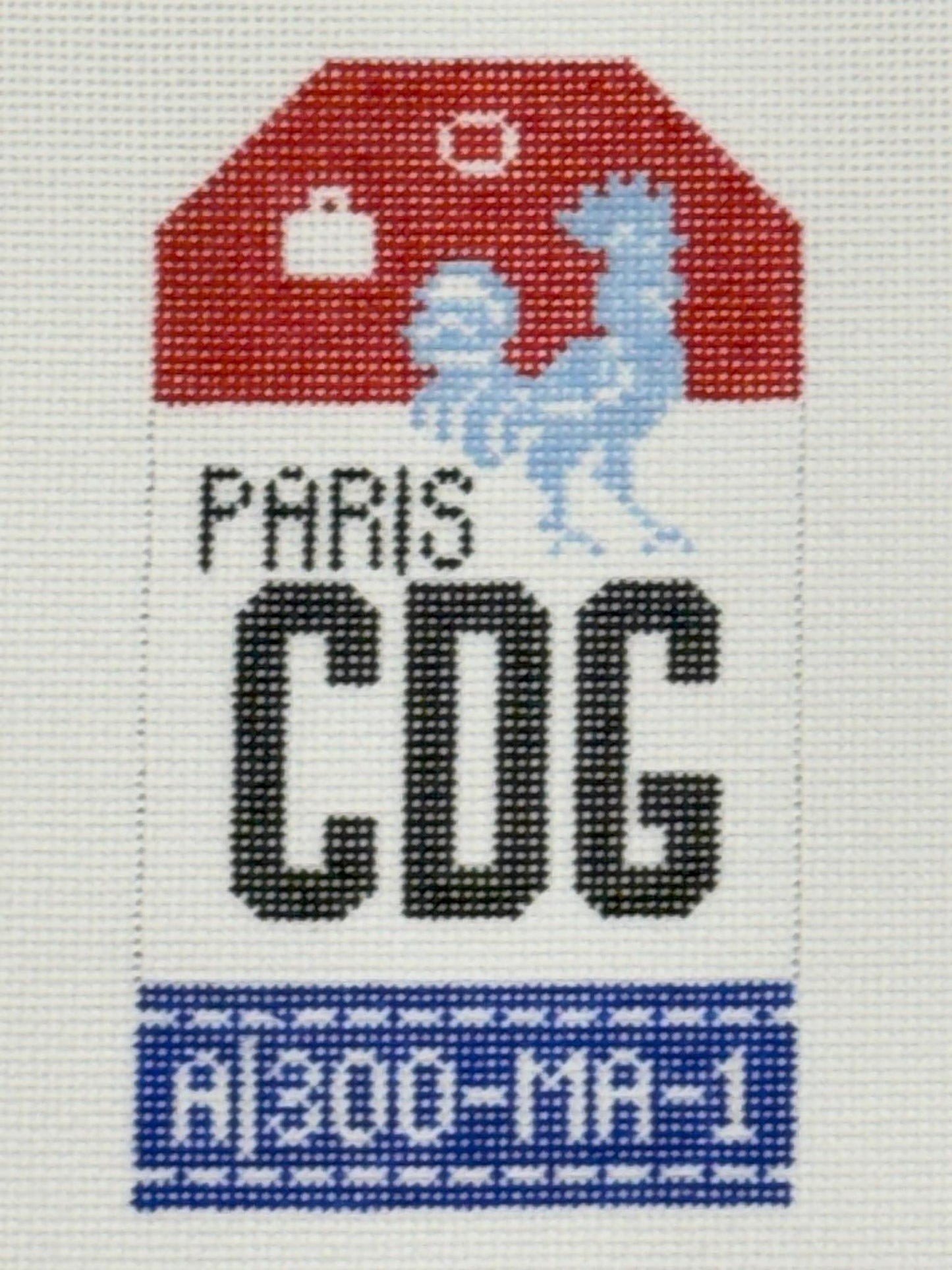 Paris Luggage Tag (by Hedgehog Needlepoint)