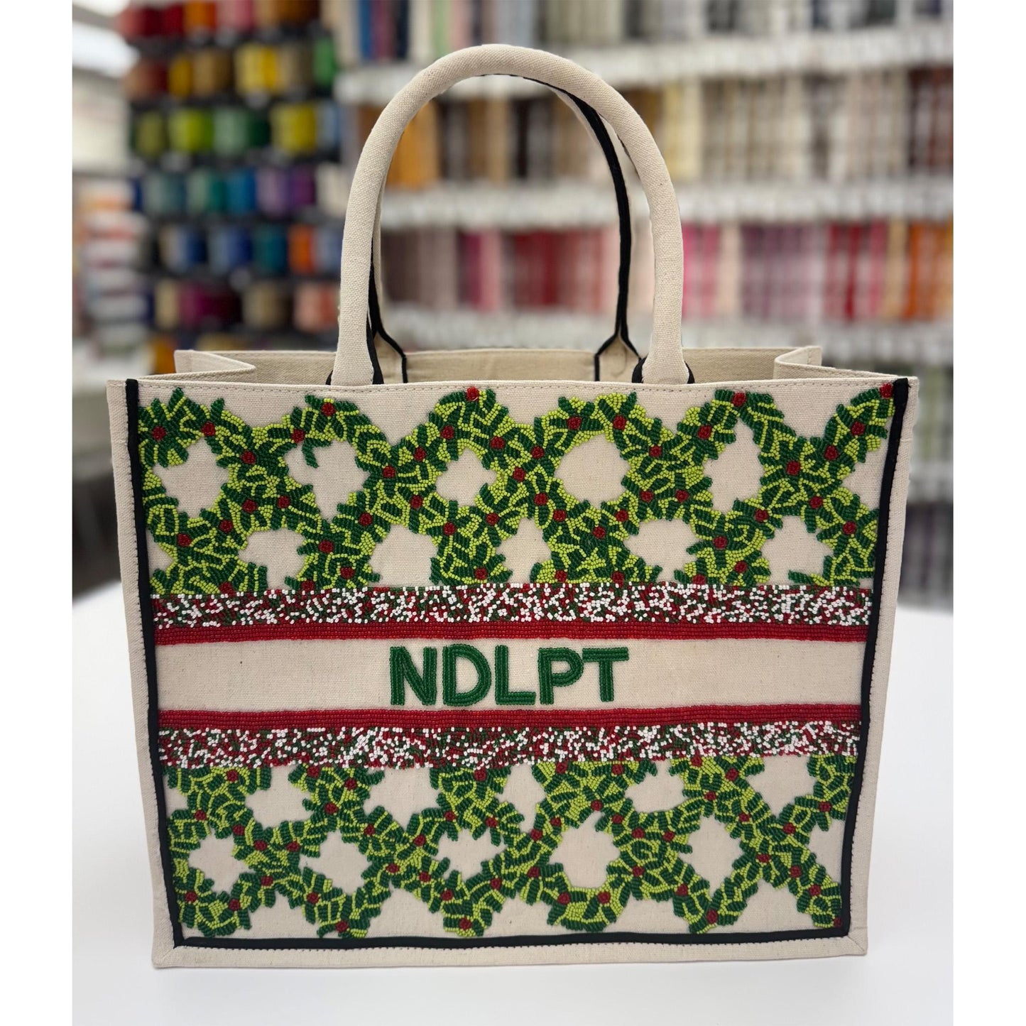 Beaded NDLPT Madeleine Tote