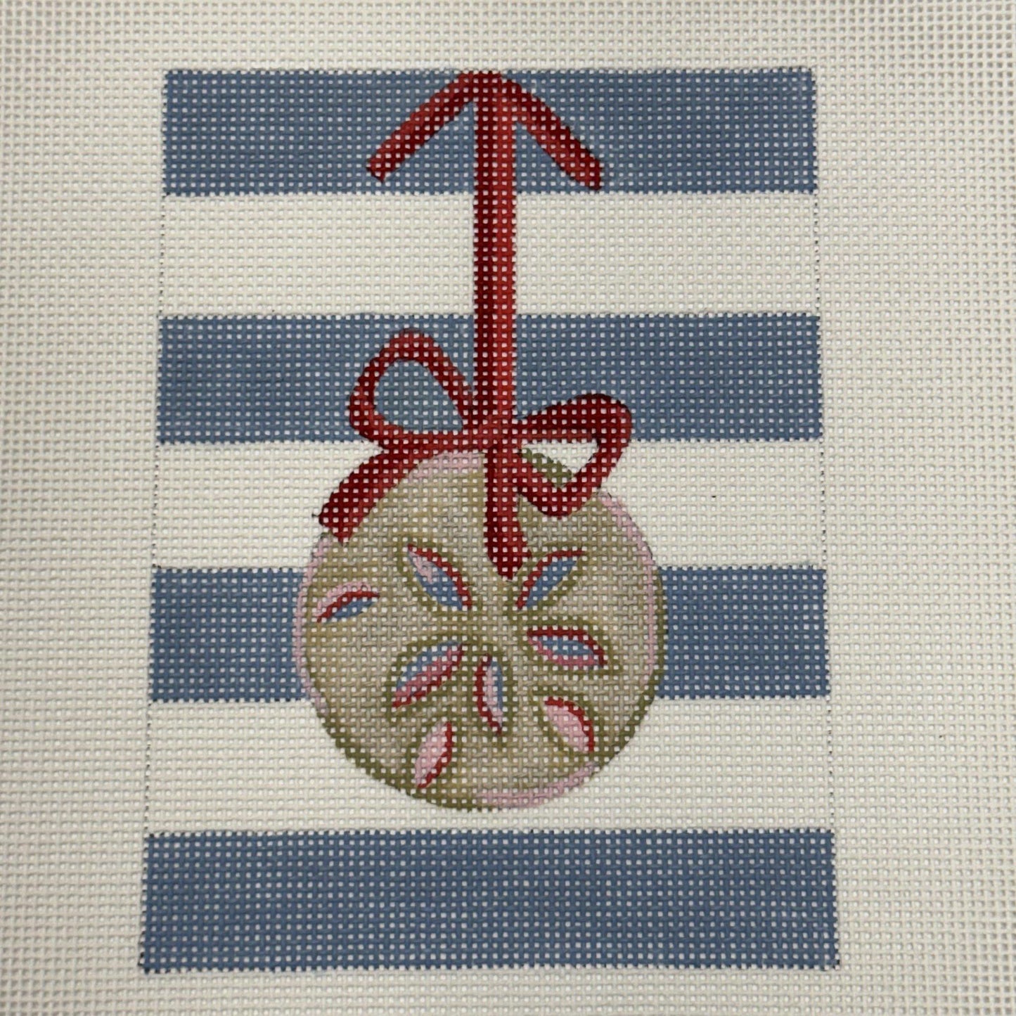 Sand Dollar Ornament w/ Red Bow (by Alice Peterson) - 4928