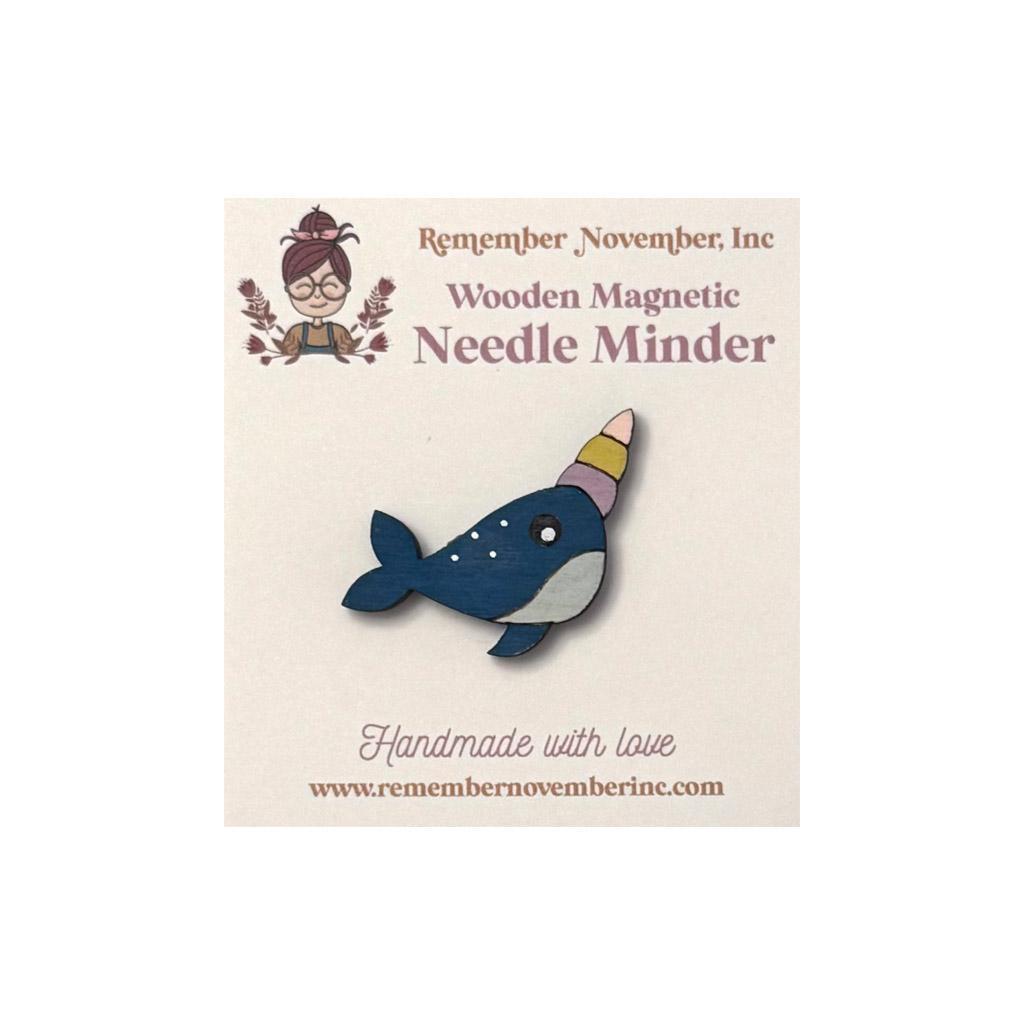 Wooden Narwhal needle minder