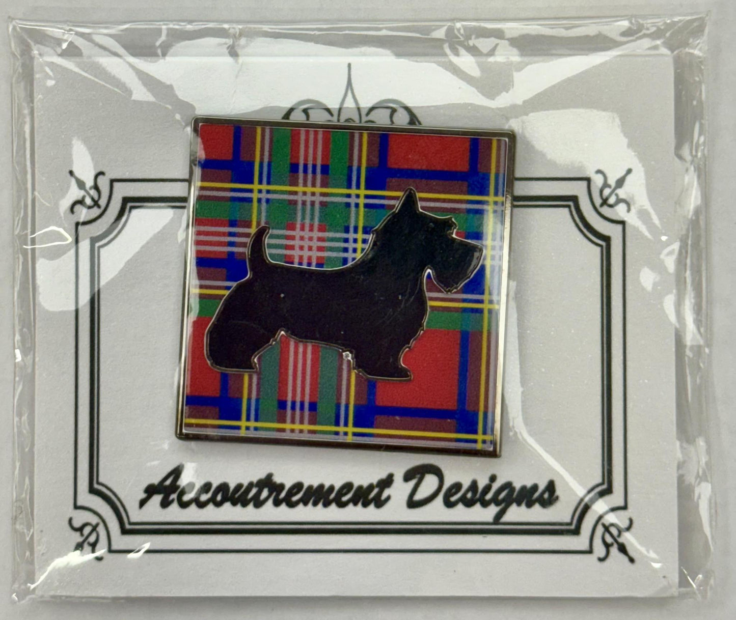 Scottie Dog on Plaid needle minder