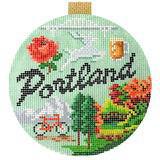 Portland Travel Round (by Bradley Needlepoint) KB1437