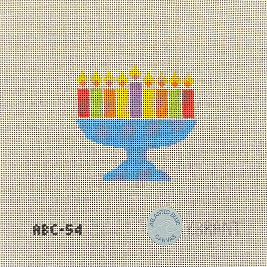 Hanukkah Menorah - Rainbow (by Atlantic Blue Canvas)