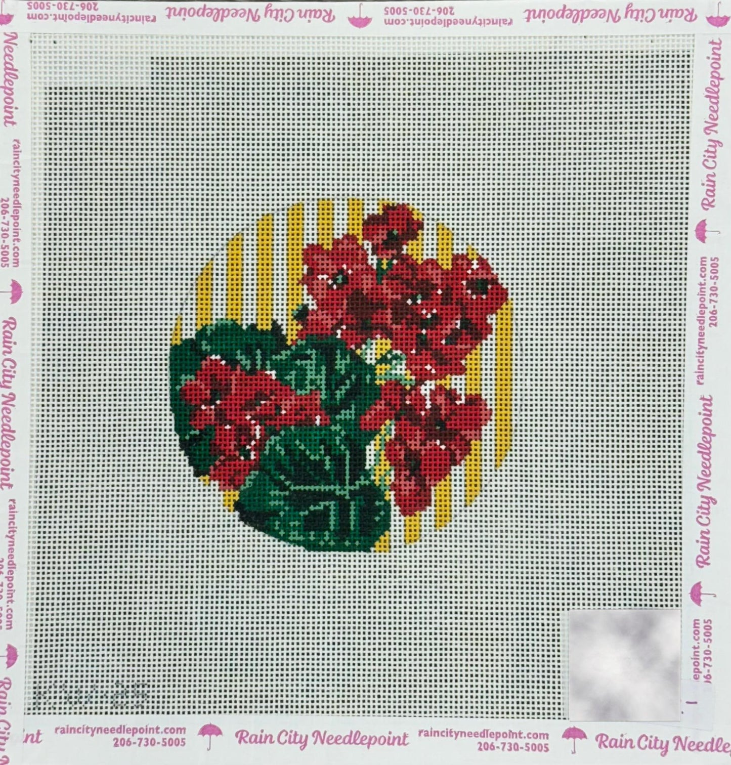 Geranium Round (by The Gingham Stitchery) KW25