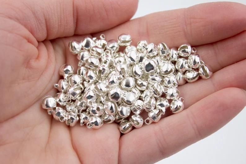 Micro Silver Jingle Bells 6mm