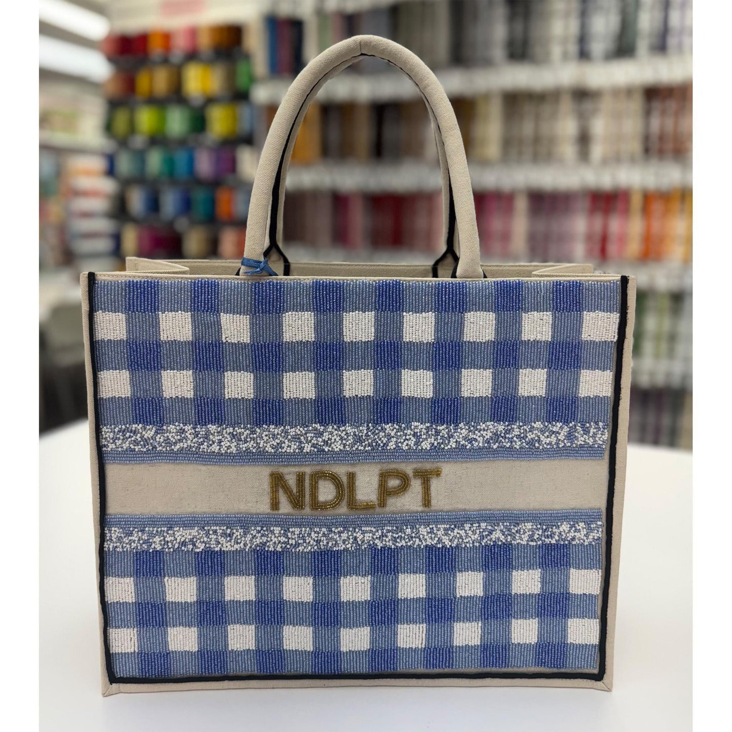 Beaded NDLPT Madeleine Tote