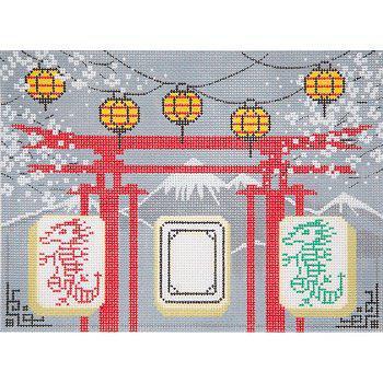 Red Pagoda on Grey Mah-Jongg (by Alice Peterson) C2776