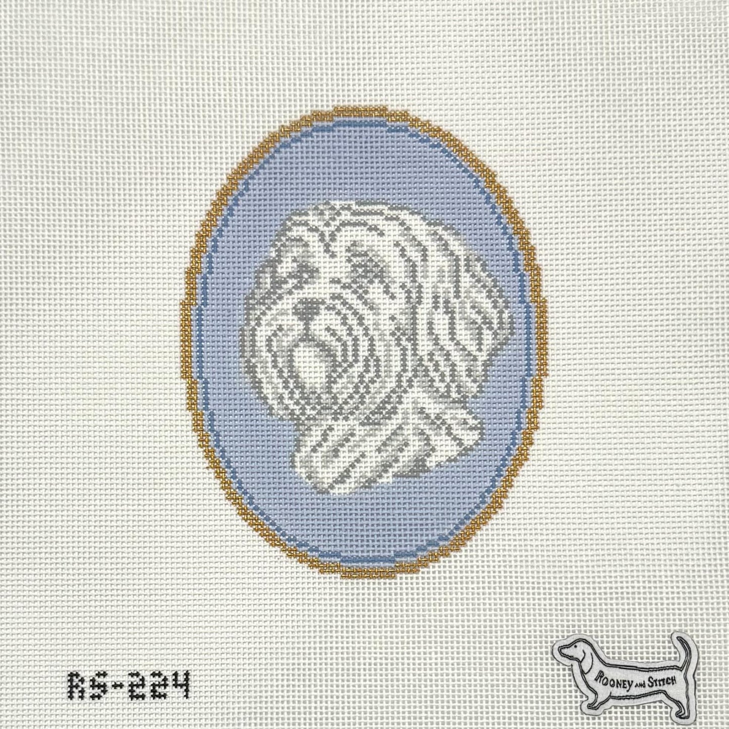 Havanese Dog Cameo (by Rooney and Stitch / Atlantic Blue Canvas)
