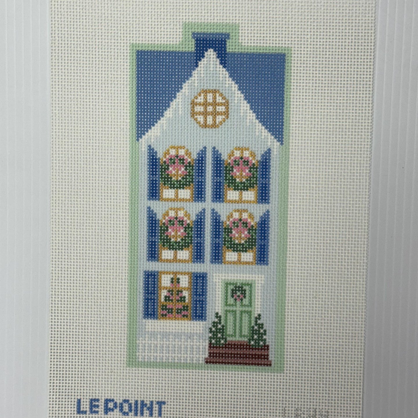 Christmas Village Blue Row House (by Le Point Studio) - LP-44