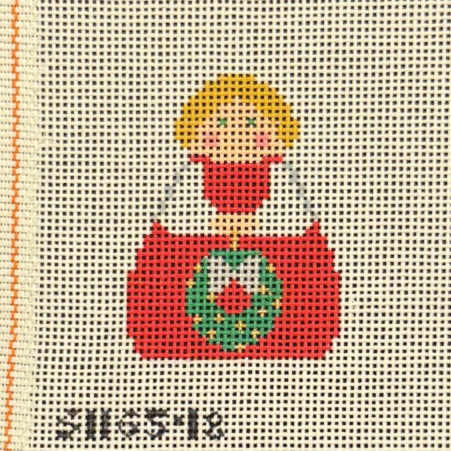 Red Angel with Wreath / Stitch-Its (by KCN)