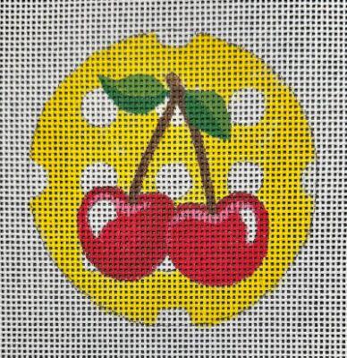 Yellow Dot Cherries Round (by Raymond Crawford) - HO-2734