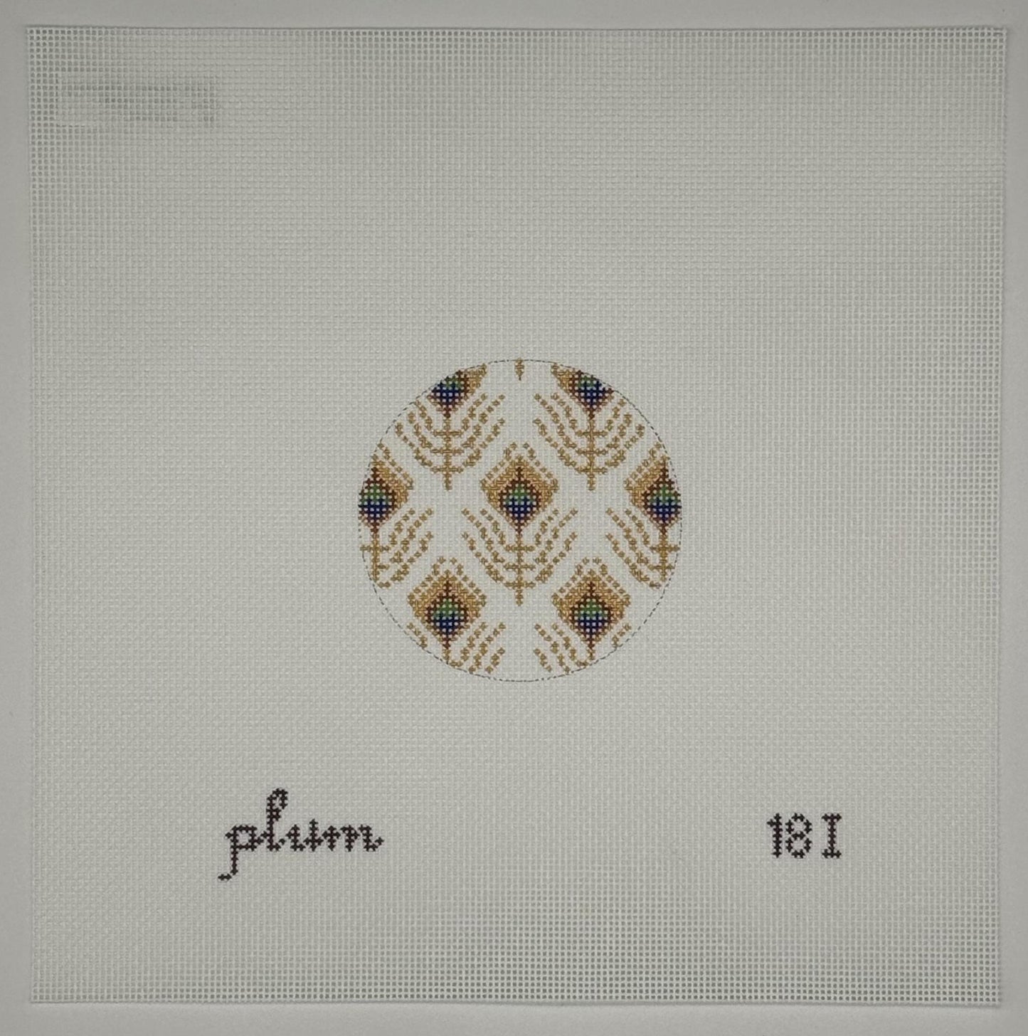 Peacock Feather Round (by Plum Stitchery) 18I