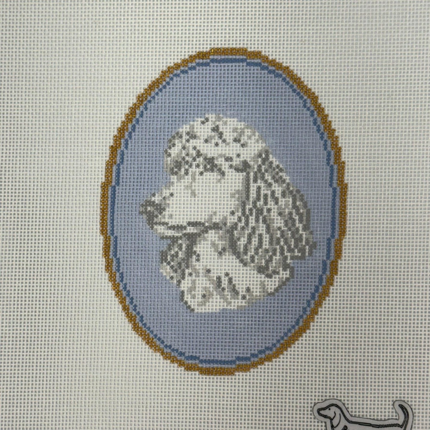 The Standard Poodle Cameo (by Rooney and Stitch / Atlantic Blue Canvas)