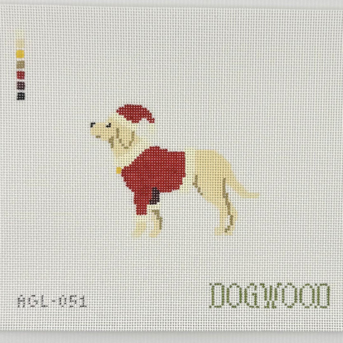Santa Yellow Lab (by Dogwood Needlepoint)