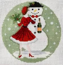 Betty Loves Bubbles #3: Betty w/ Snowman (by The Gingham Stitchery) KDS-36