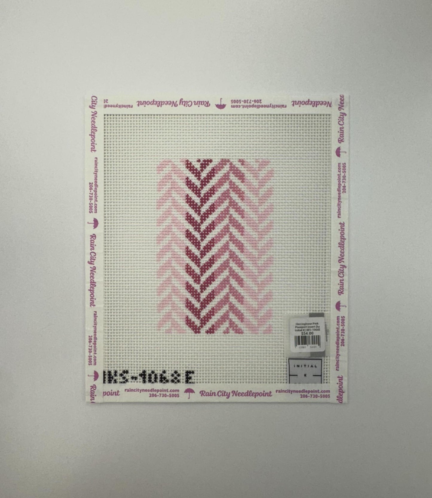 Herringbone Pink Passport Insert (by Initial K) IKS-1068E