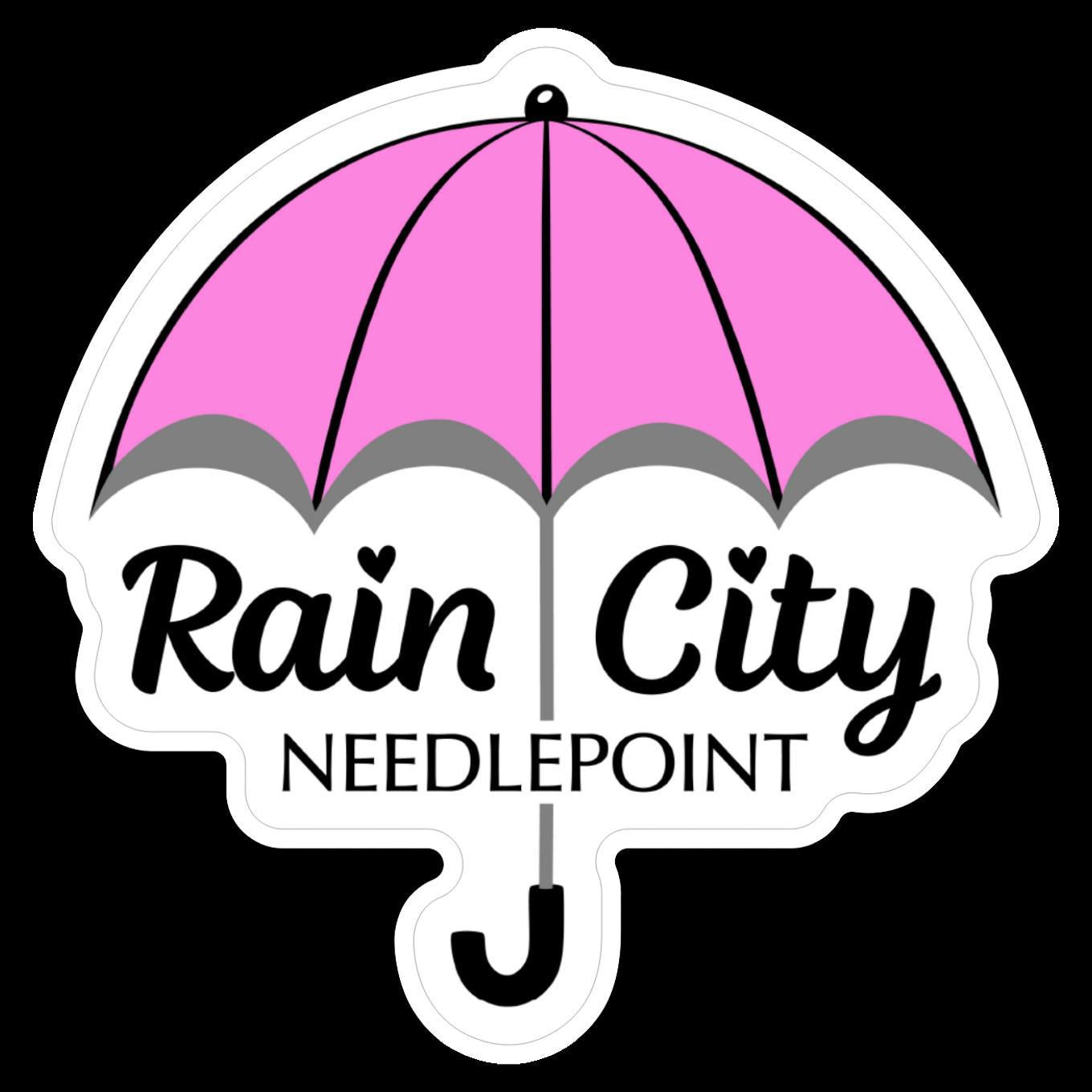 Rain City Needlepoint Die Cut Sticker