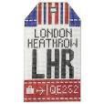 London Heathrow Luggage Tag (by Hedgehog Needlepoint)