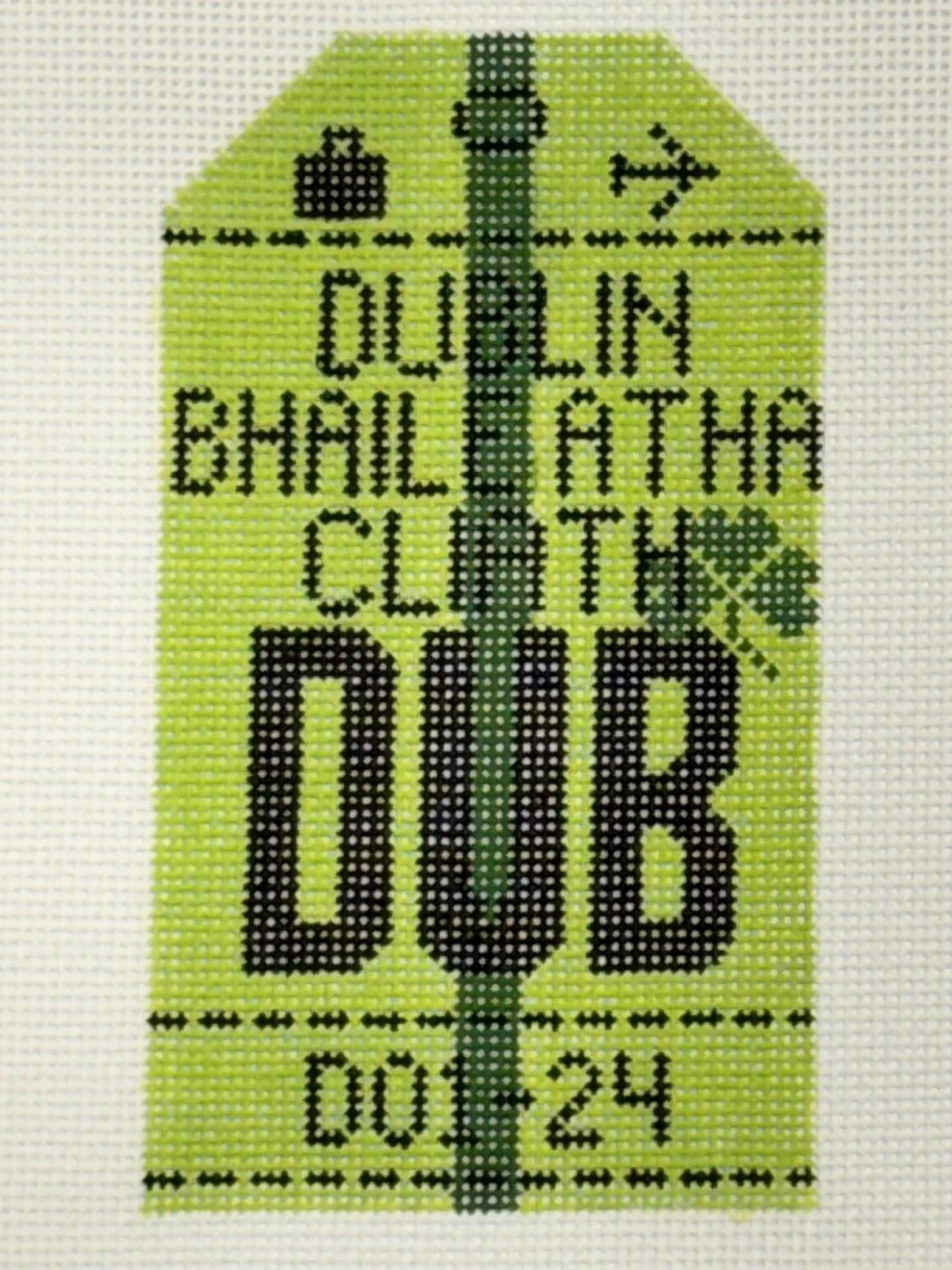 Dublin Luggage Tag (by Hedgehog Needlepoint)