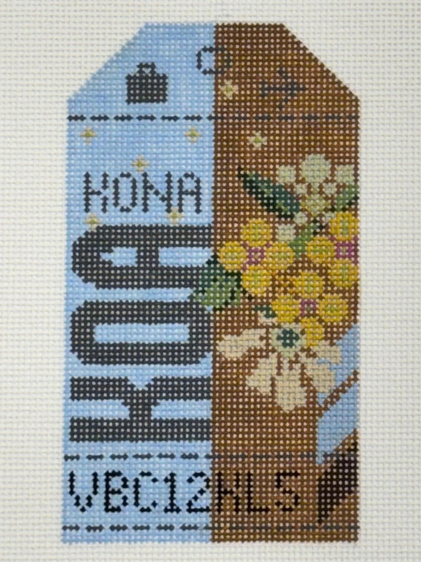 Kona Luggage Tag (by Hedgehog Needlepoint)