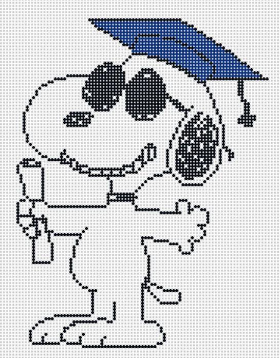 Snoopy Graduation Pose (by Officially Needlepoint) - GRAD03