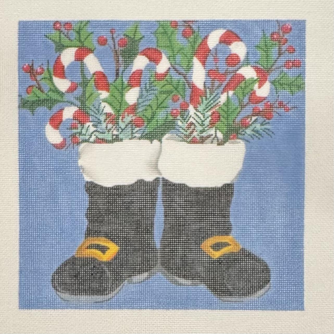 Santa's Boots w/ Flowers & Candy Canes (by Kate Dickerson)