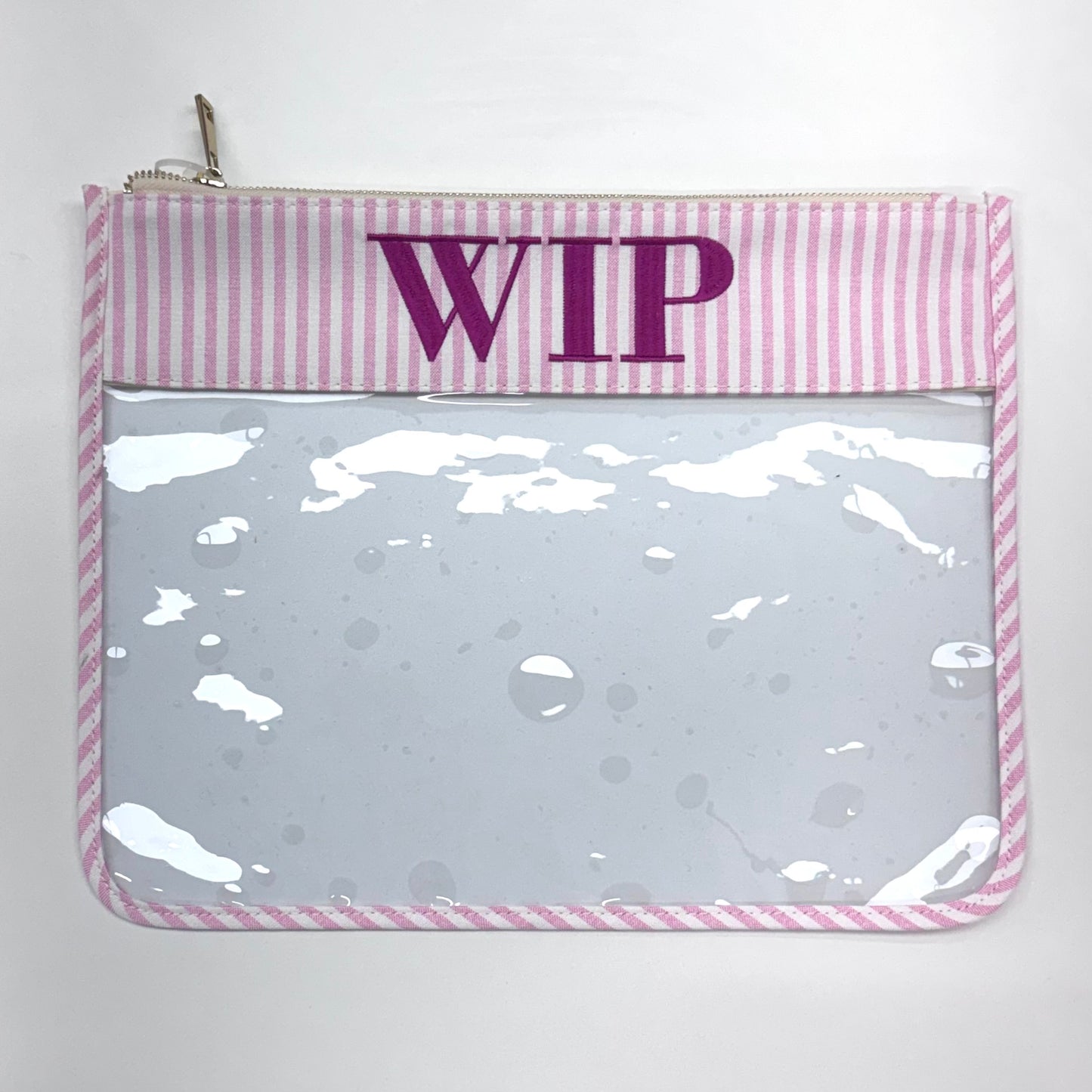 Project Bag - WIP Pink/White Stripes