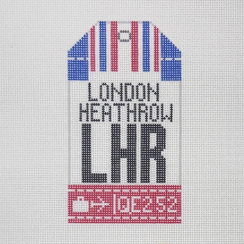 London Heathrow Luggage Tag (by Hedgehog Needlepoint)