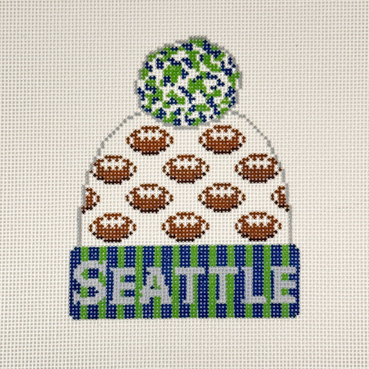 Seattle Seahawks Football Beanie (by Lauren Bloch)