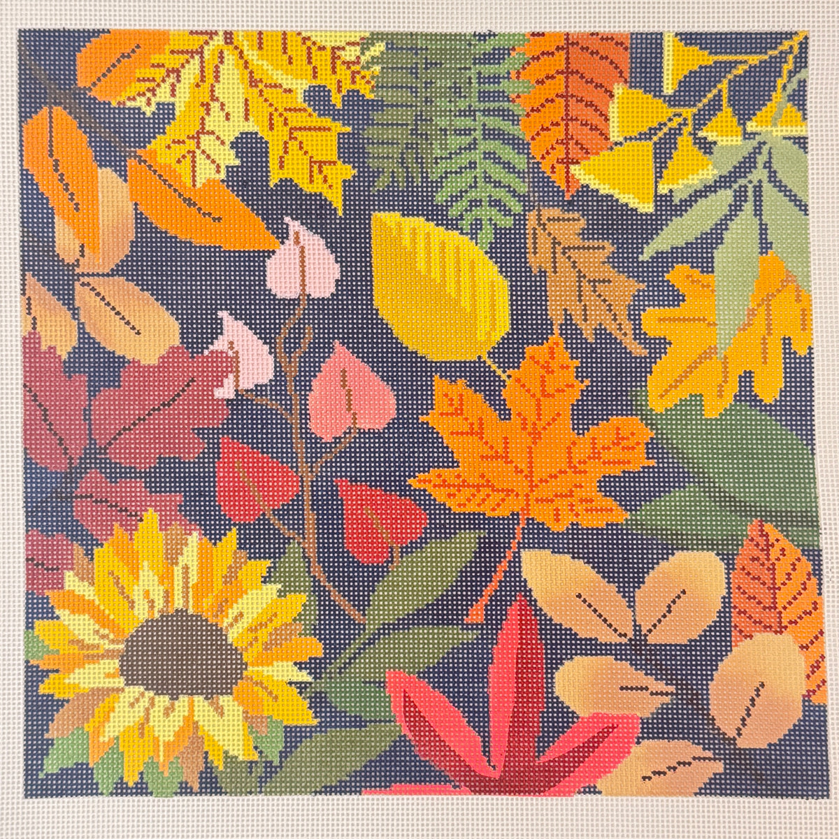 Blue Botanical Autumn Leaves (by LauraLove Designs)