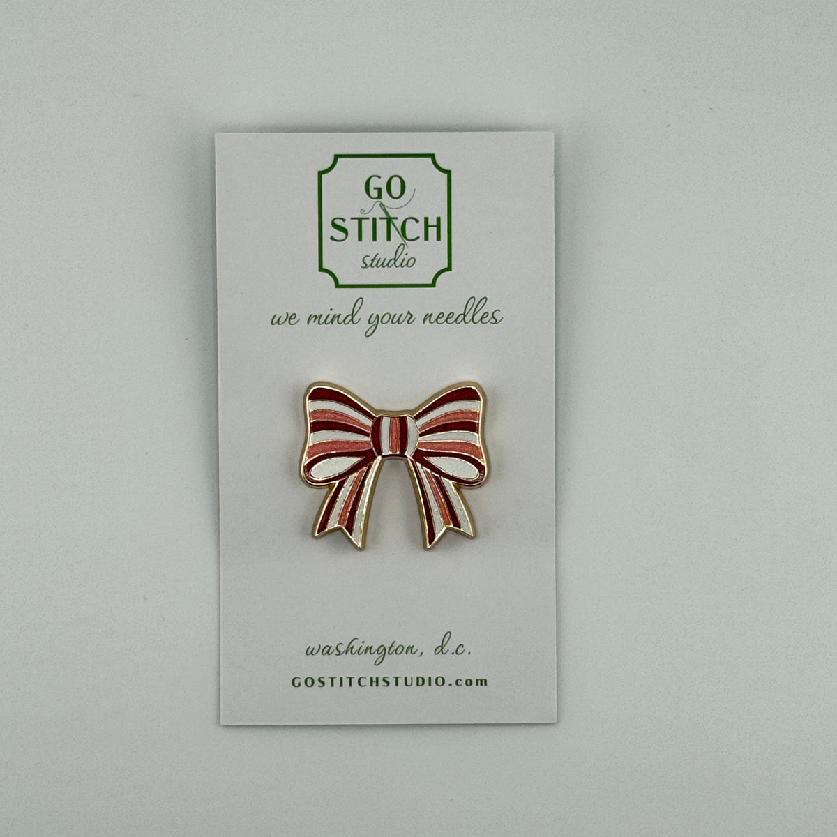 Peppermint Bow Needle Minder