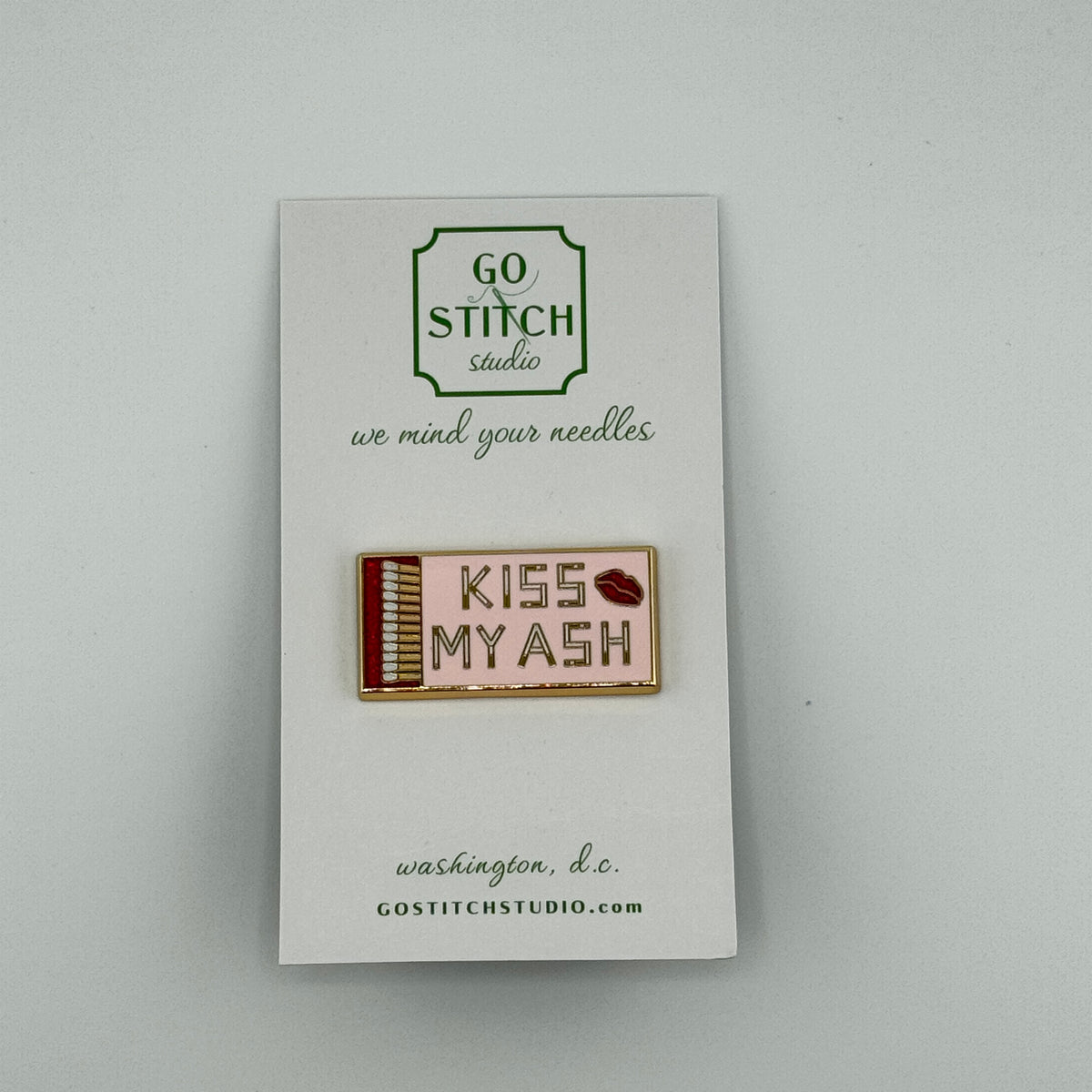 Kiss My Ash Matchbox Needle Minder