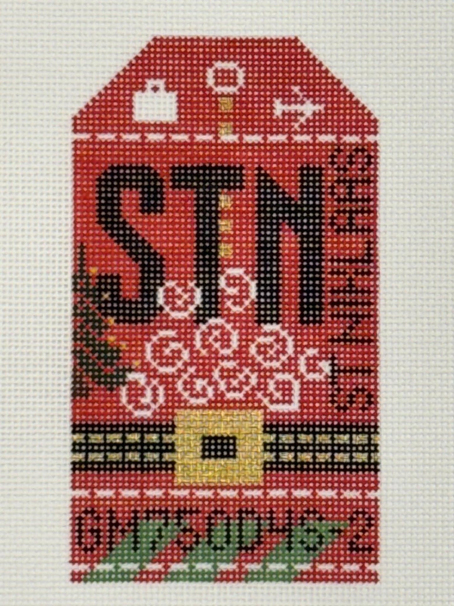 St Niklaas Luggage Tag (by Hedgehog Needlepoint)