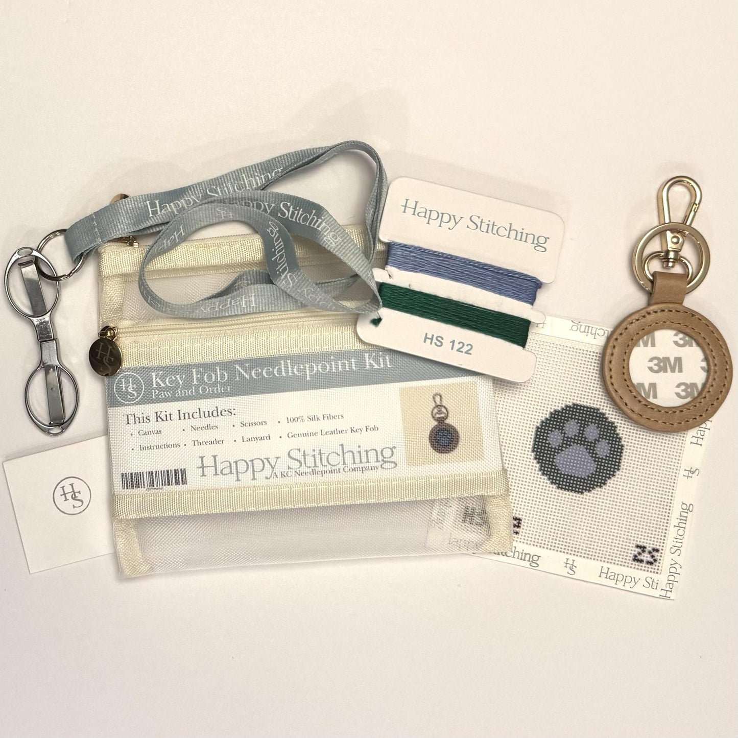 Paw & Order Key Fob Needlepoint Kit (by Happy Stitching / KCN)