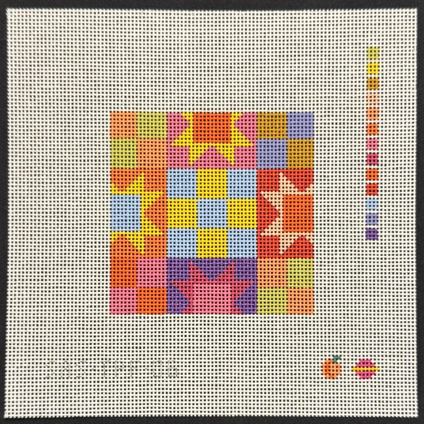 Patchwork Coaster Yellow/Blue (by Saturnalia Stitching)