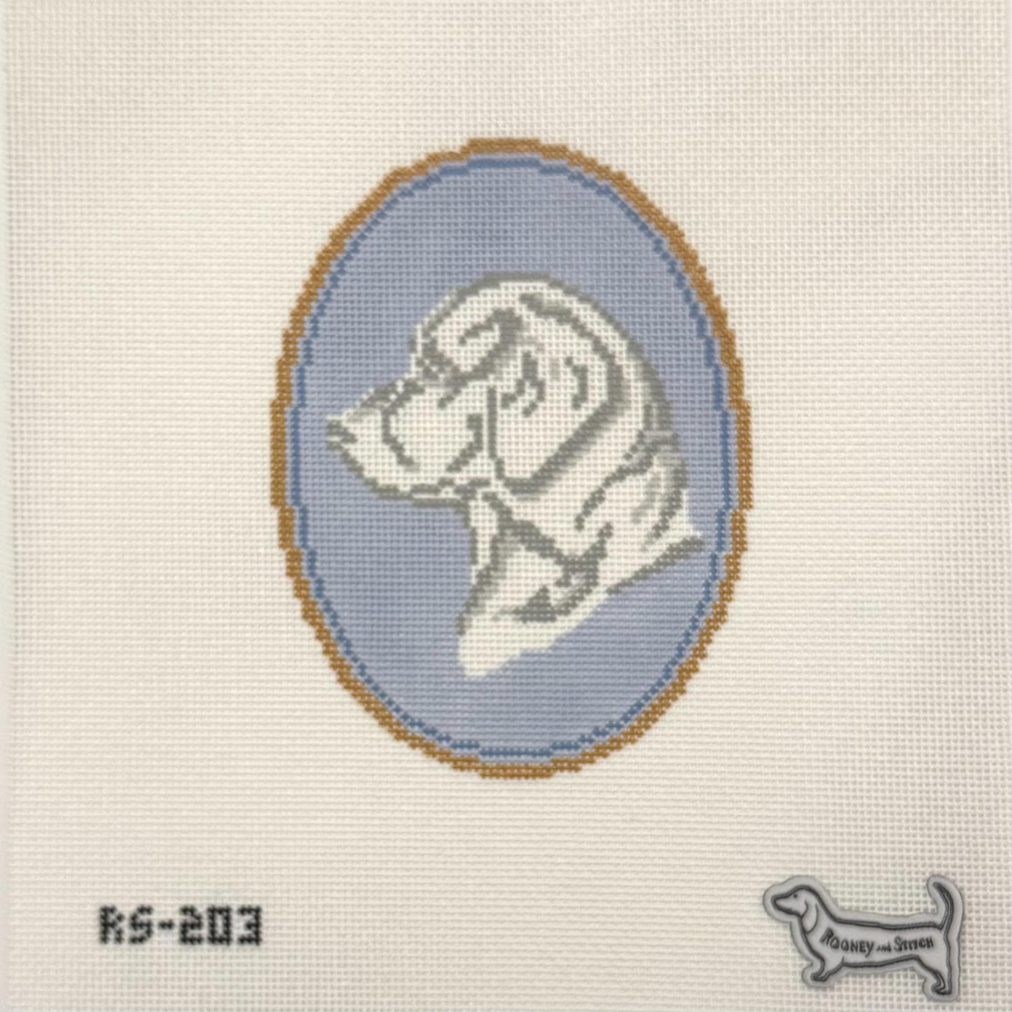 Labrador Retriever Dog Cameo (by Rooney and Stitch / Atlantic Blue Canvas)