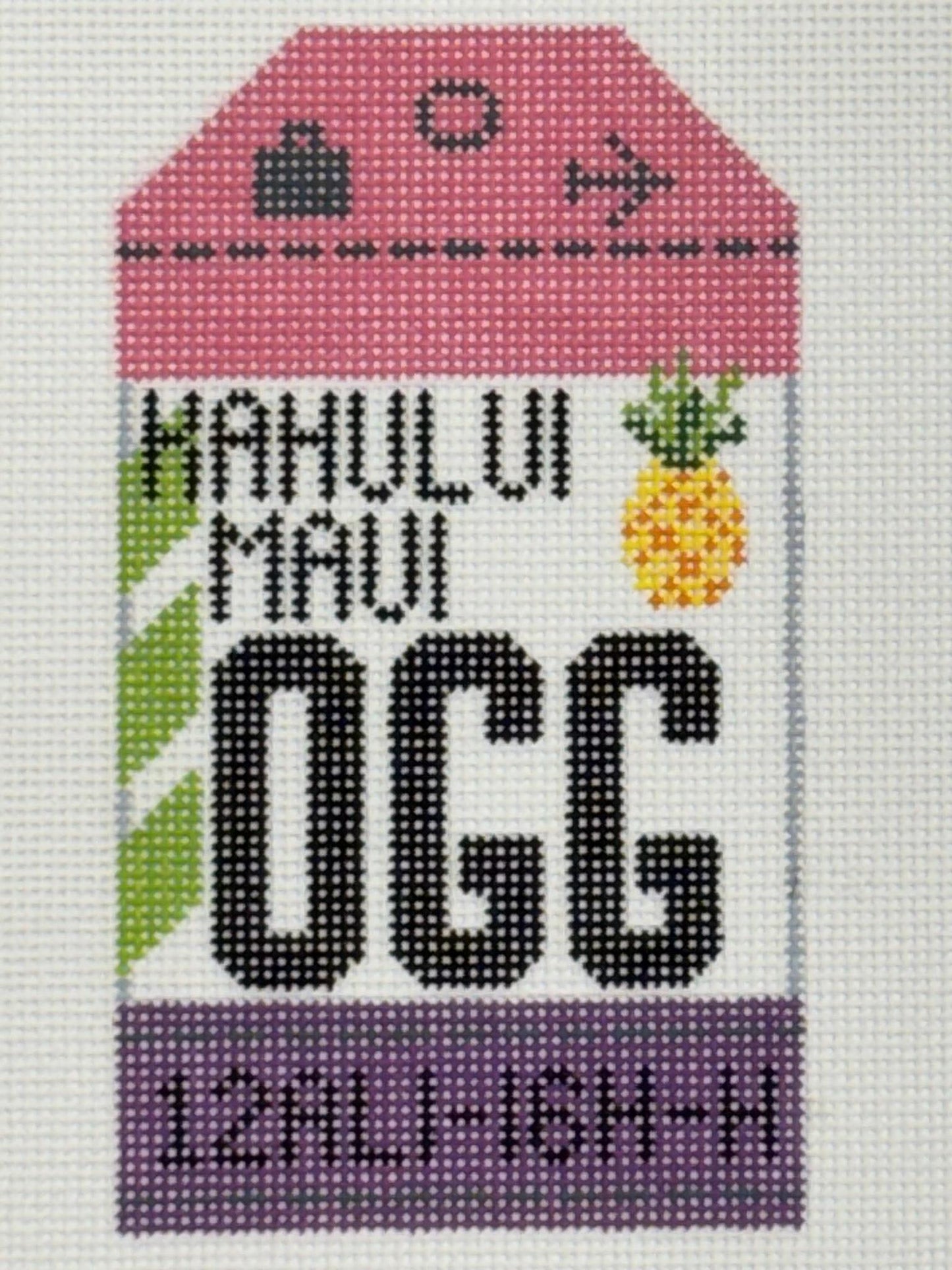 Maui Luggage Tag (by Hedgehog Needlepoint)